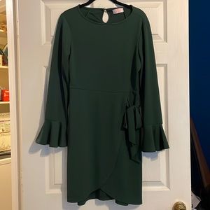 C+D+M Hunter Green Wrap Dress, Size M